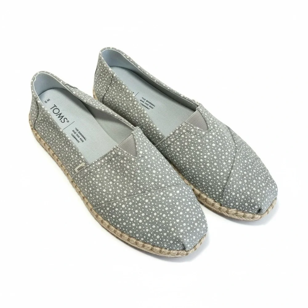 TOMS Alpargata Rope Tiny Dot Slip-On Espadrille Flats Light Blue Size 9
